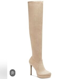 Thalia Sodi Women Medium Clarissa Over The Knee Boots, Taupe 8.5 No Box